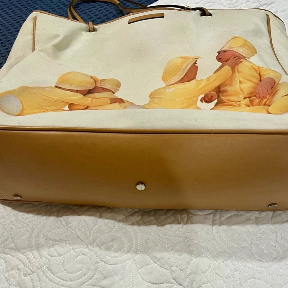Authentic Anne Geddes Cream and Tan Diaper Bag